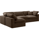  Manufacturer Color_Brown -- Comfy 119" Brown Velvet Upholstered 4 pc Modular Sectional IMAGE 2