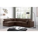  Manufacturer Color_Brown -- Comfy 119" Brown Velvet Upholstered 4 pc Modular Sectional IMAGE 3