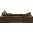 Manufacturer Color_Brown -- Comfy 119" Brown Velvet Upholstered 4 pc Modular Sectional IMAGE 5