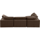  Manufacturer Color_Brown -- Comfy 119" Brown Velvet Upholstered 4 pc Modular Sectional IMAGE 6