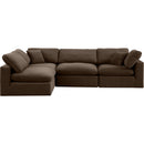  Manufacturer Color_Brown -- Comfy 119" Brown Velvet Upholstered 4 pc Modular Sectional IMAGE 7