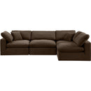  Manufacturer Color_Brown -- Comfy 119" Brown Velvet Upholstered 4 pc Modular Sectional IMAGE 8