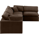  Manufacturer Color_Brown -- Comfy 119" Brown Velvet Upholstered 4 pc Modular Sectional IMAGE 9