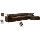  Manufacturer Color_Brown -- Comfy 158" Brown Velvet Upholstered 5 pc Modular Sectional IMAGE 16