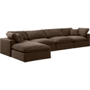  Manufacturer Color_Brown -- Comfy 158" Brown Velvet Upholstered 5 pc Modular Sectional IMAGE 2