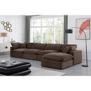  Manufacturer Color_Brown -- Comfy 158" Brown Velvet Upholstered 5 pc Modular Sectional IMAGE 4