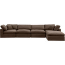  Manufacturer Color_Brown -- Comfy 158" Brown Velvet Upholstered 5 pc Modular Sectional IMAGE 8
