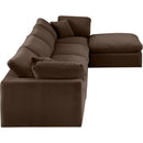  Manufacturer Color_Brown -- Comfy 158" Brown Velvet Upholstered 5 pc Modular Sectional IMAGE 9