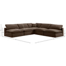  Manufacturer Color_Brown -- Comfy 118" Brown Velvet Upholstered 5 pc Modular Sectional IMAGE 10