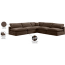  Manufacturer Color_Brown -- Comfy 118" Brown Velvet Upholstered 5 pc Modular Sectional IMAGE 11