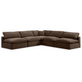  Manufacturer Color_Brown -- Comfy 118" Brown Velvet Upholstered 5 pc Modular Sectional IMAGE 1
