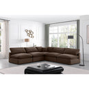  Manufacturer Color_Brown -- Comfy 118" Brown Velvet Upholstered 5 pc Modular Sectional IMAGE 2