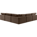  Manufacturer Color_Brown -- Comfy 118" Brown Velvet Upholstered 5 pc Modular Sectional IMAGE 3