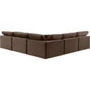 Meridian Comfy Brown Velvet Modular Sectional IMAGE 3