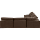  Manufacturer Color_Brown -- Comfy 118" Brown Velvet Upholstered 5 pc Modular Sectional IMAGE 4