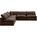  Manufacturer Color_Brown -- Comfy 118" Brown Velvet Upholstered 5 pc Modular Sectional IMAGE 5