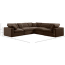  Manufacturer Color_Brown -- Comfy 119" Brown Velvet Upholstered 5 pc Modular Sectional IMAGE 10