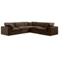  Manufacturer Color_Brown -- Comfy 119" Brown Velvet Upholstered 5 pc Modular Sectional IMAGE 1