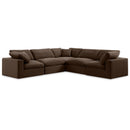  Manufacturer Color_Brown -- Comfy 119" Brown Velvet Upholstered 5 pc Modular Sectional IMAGE 1