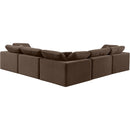  Manufacturer Color_Brown -- Comfy 119" Brown Velvet Upholstered 5 pc Modular Sectional IMAGE 3