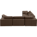  Manufacturer Color_Brown -- Comfy 119" Brown Velvet Upholstered 5 pc Modular Sectional IMAGE 4