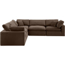  Manufacturer Color_Brown -- Comfy 119" Brown Velvet Upholstered 5 pc Modular Sectional IMAGE 5