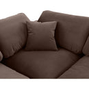  Manufacturer Color_Brown -- Comfy 158" Brown Velvet Upholstered 5 pc Modular Sectional IMAGE 13