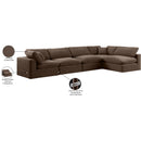 Manufacturer Color_Brown -- Comfy 158" Brown Velvet Upholstered 5 pc Modular Sectional IMAGE 16