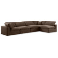  Manufacturer Color_Brown -- Comfy 158" Brown Velvet Upholstered 5 pc Modular Sectional IMAGE 1