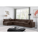  Manufacturer Color_Brown -- Comfy 158" Brown Velvet Upholstered 5 pc Modular Sectional IMAGE 3