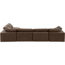  Manufacturer Color_Brown -- Comfy 158" Brown Velvet Upholstered 5 pc Modular Sectional IMAGE 5