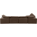  Manufacturer Color_Brown -- Comfy 158" Brown Velvet Upholstered 5 pc Modular Sectional IMAGE 6
