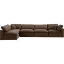  Manufacturer Color_Brown -- Comfy 158" Brown Velvet Upholstered 5 pc Modular Sectional IMAGE 7