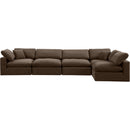 Meridian Comfy Brown Velvet Modular Sectional IMAGE 8