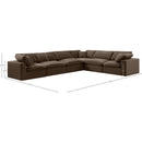  Manufacturer Color_Brown -- Comfy 158" Brown Velvet Upholstered 6 pc Modular Sectional IMAGE 10