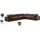  Manufacturer Color_Brown -- Comfy 158" Brown Velvet Upholstered 6 pc Modular Sectional IMAGE 11