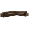  Manufacturer Color_Brown -- Comfy 158" Brown Velvet Upholstered 6 pc Modular Sectional IMAGE 1