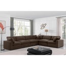  Manufacturer Color_Brown -- Comfy 158" Brown Velvet Upholstered 6 pc Modular Sectional IMAGE 2