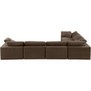  Manufacturer Color_Brown -- Comfy 158" Brown Velvet Upholstered 6 pc Modular Sectional IMAGE 3