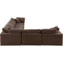 Manufacturer Color_Brown -- Comfy 158" Brown Velvet Upholstered 6 pc Modular Sectional IMAGE 4