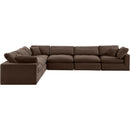  Manufacturer Color_Brown -- Comfy 158" Brown Velvet Upholstered 6 pc Modular Sectional IMAGE 5