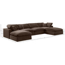  Manufacturer Color_Brown -- Comfy 158" Brown Velvet Upholstered 6 pc Modular Sectional IMAGE 10