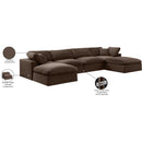  Manufacturer Color_Brown -- Comfy 158" Brown Velvet Upholstered 6 pc Modular Sectional IMAGE 11