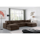  Manufacturer Color_Brown -- Comfy 158" Brown Velvet Upholstered 6 pc Modular Sectional IMAGE 2