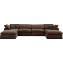  Manufacturer Color_Brown -- Comfy 158" Brown Velvet Upholstered 6 pc Modular Sectional IMAGE 5