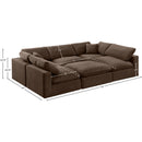 Manufacturer Color_Brown -- Comfy 119" Brown Velvet Upholstered 6 pc Modular Sectional IMAGE 10