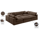  Manufacturer Color_Brown -- Comfy 119" Brown Velvet Upholstered 6 pc Modular Sectional IMAGE 11