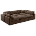  Manufacturer Color_Brown -- Comfy 119" Brown Velvet Upholstered 6 pc Modular Sectional IMAGE 1