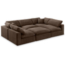  Manufacturer Color_Brown -- Comfy 119" Brown Velvet Upholstered 6 pc Modular Sectional IMAGE 1