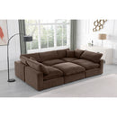  Manufacturer Color_Brown -- Comfy 119" Brown Velvet Upholstered 6 pc Modular Sectional IMAGE 2